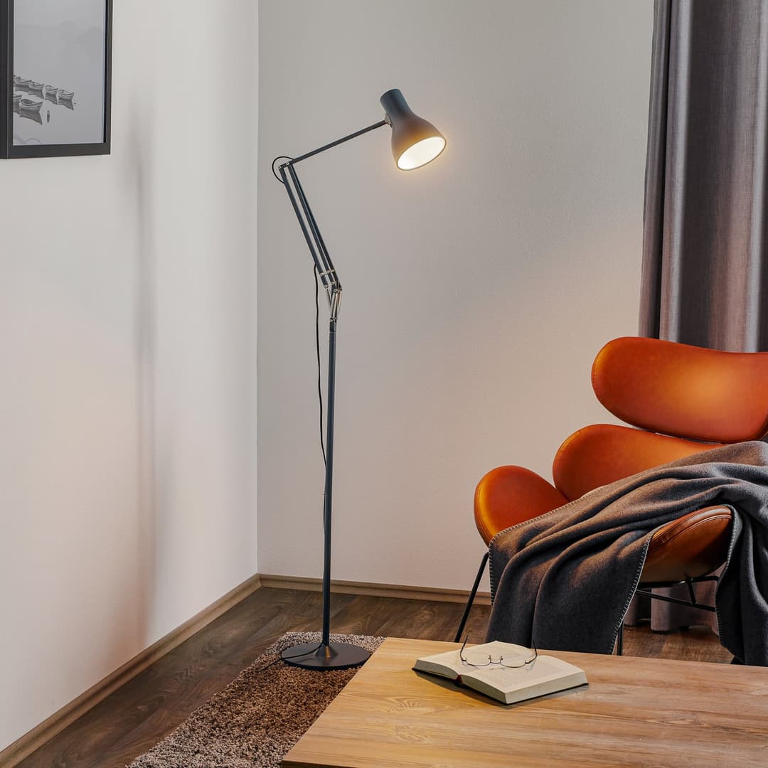 Type 75 Stehleuchte Slate Grey - Anglepoise - Wohnzimmer - Industrielles Design - Metall - Einflammig