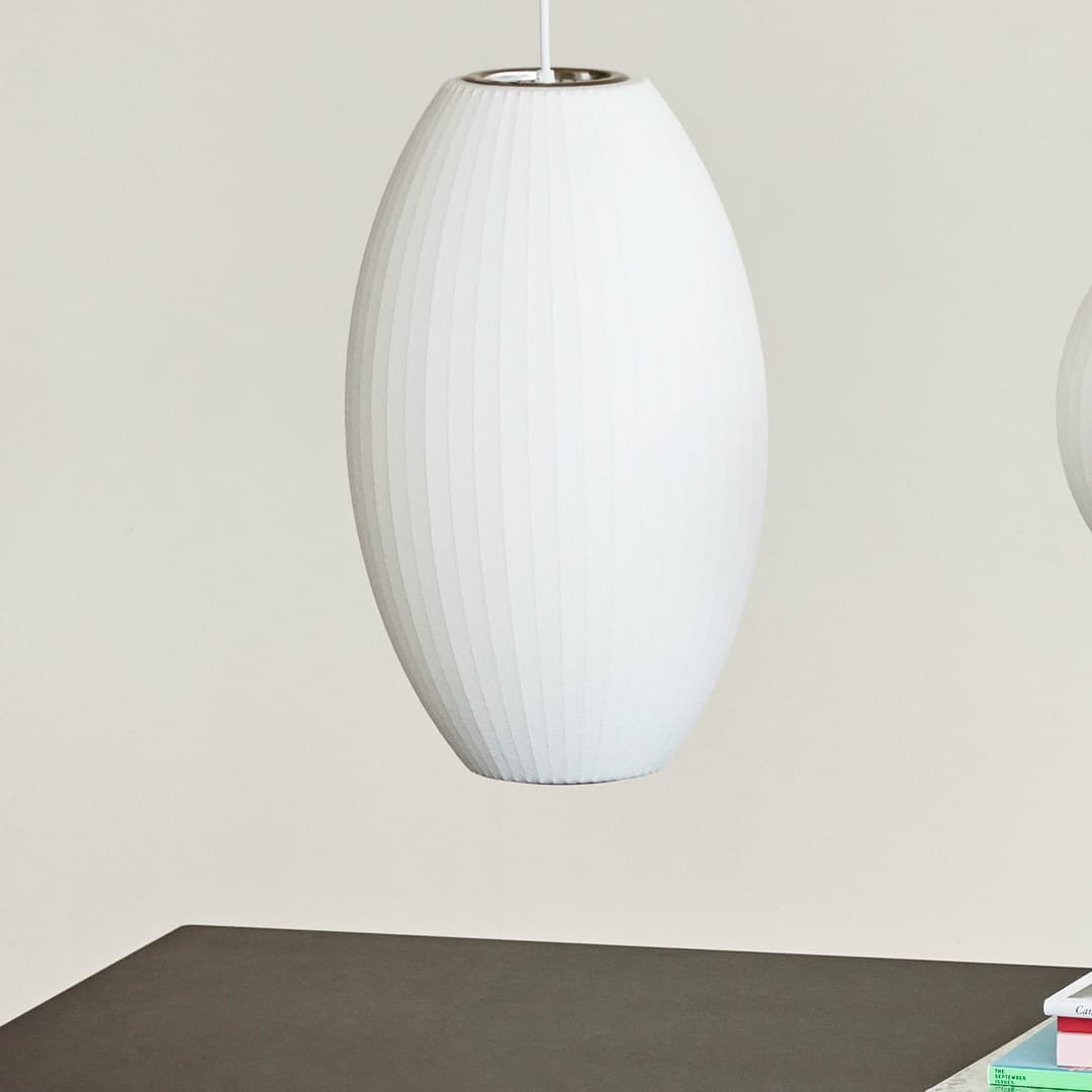 Nelson Cigar Bubble S Pendellampe, Ø 26,5 cm, weiß - HAY - Wohnzimmer - Design - Kunststoff - Einflammig