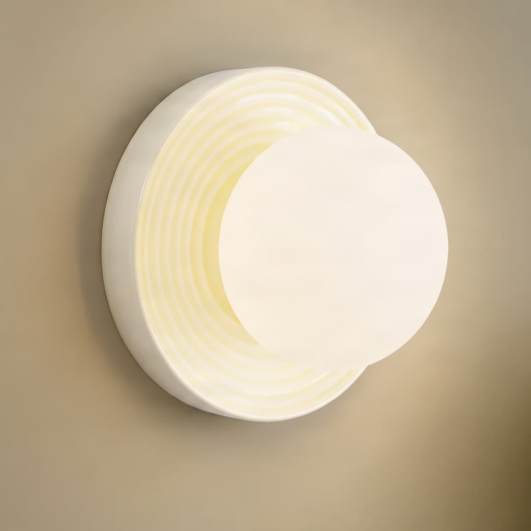 Harriet Wandlampe, beige/weiß, Keramik, Ø 22cm, G9 - Lindby - Wohnzimmer - Modern