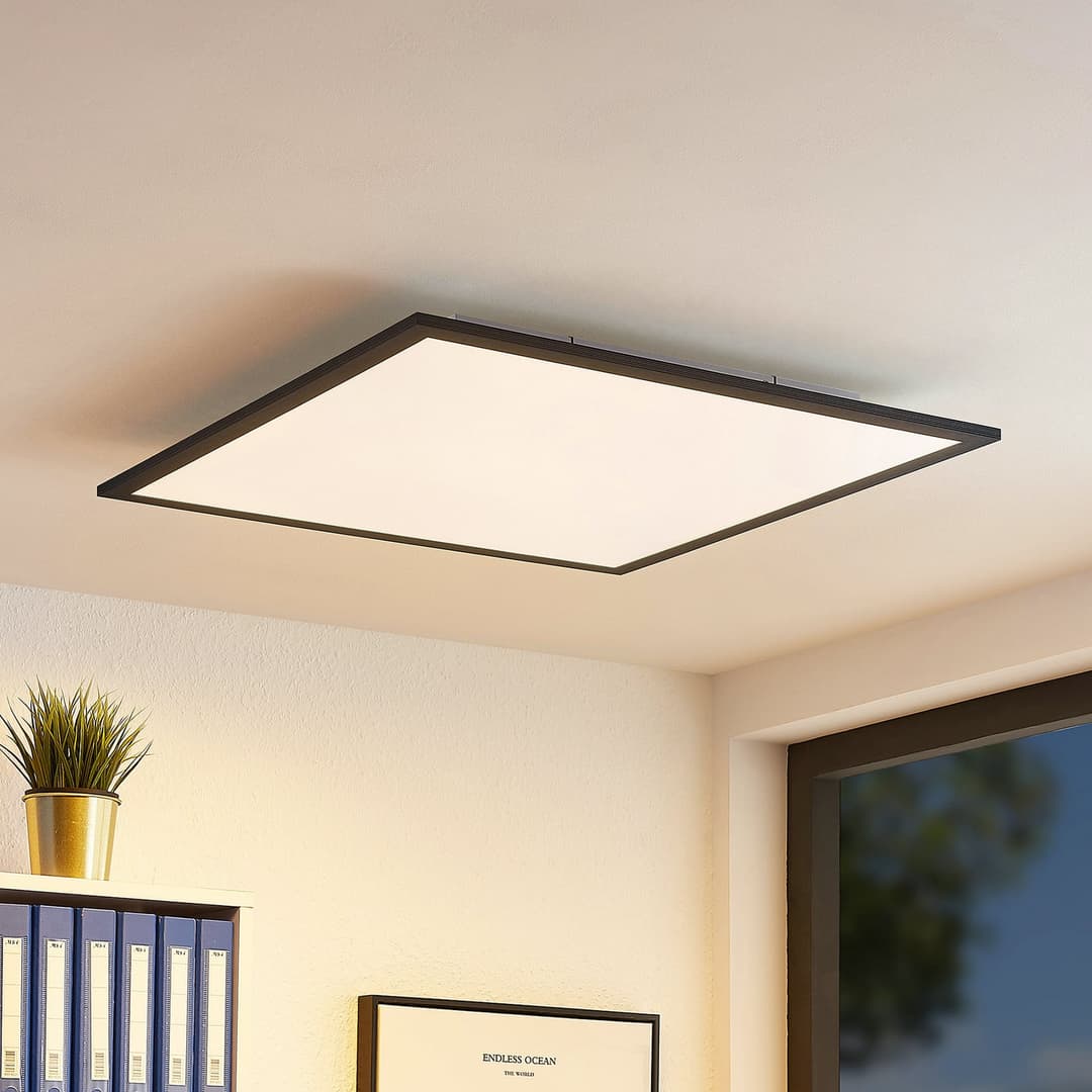 Nelios Deckenleuchte LED 2700-6500k 62x62 Black - Lindby - Küche - Modern - Kunststoff - Eckig