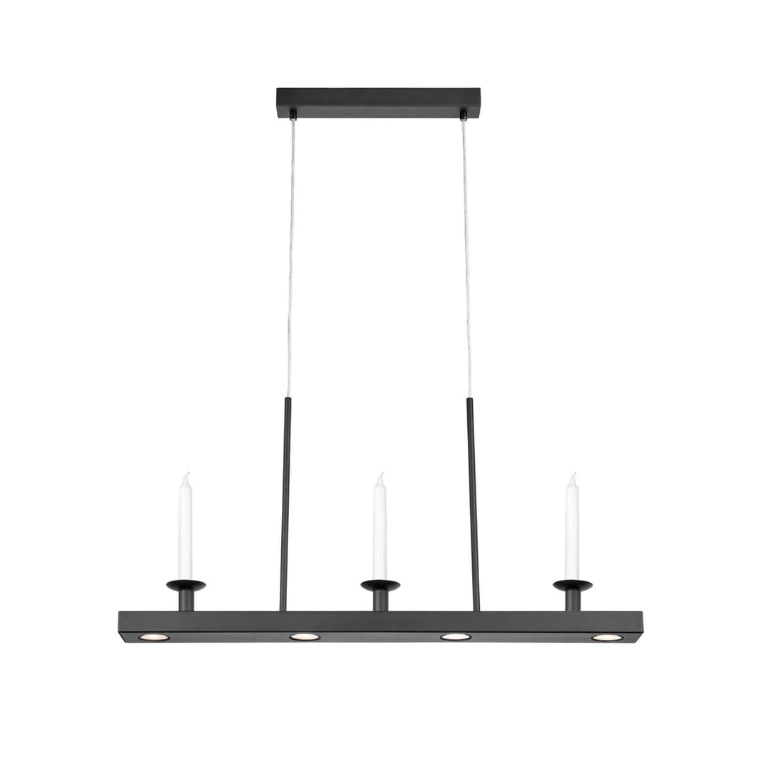 Dining LED-Hängeleuchte, schwarz, Länge 82 cm, Eisen, dim. - Markslöjd - Wohnzimmer - Metall - Mehrflammig