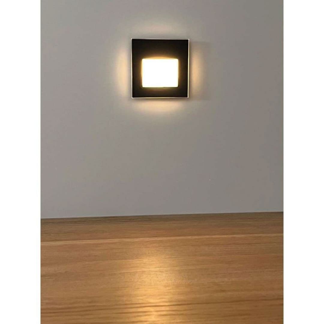Nox Step LED Hell Kit Square Glass/Weiß - Antidark - Flurbereich - Aluminium