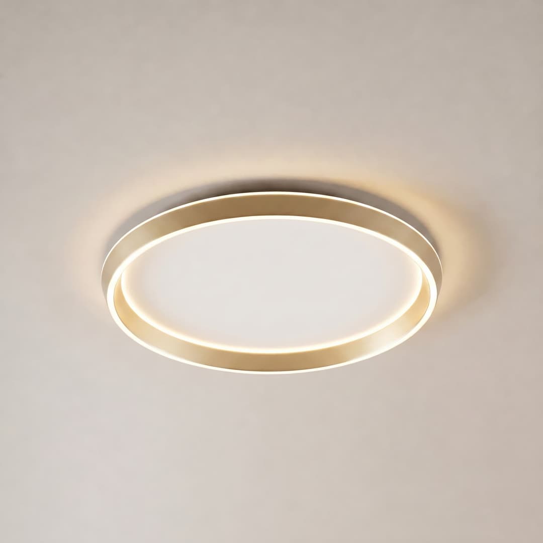 Rylan LED-Deckenleuchte, Ø 62 cm, messing, CCT, dimmbar - Lucande - Wohnzimmer - Modern - Metall - Einflammig