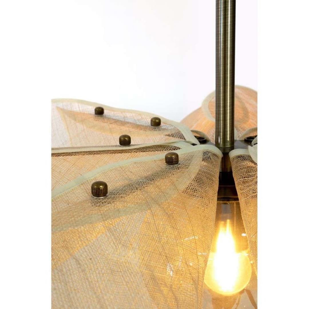 Styrka Pendellampe, Ø 63 cm, messing/beige - Markslöjd - Wohnzimmer - Stoff / Textil - Einflammig