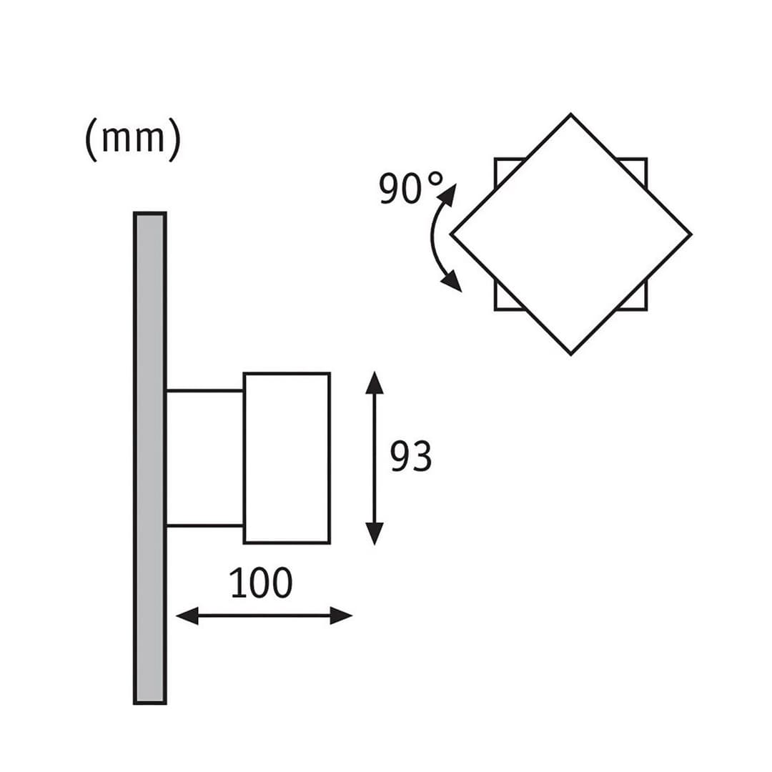 Cybo Außenwandleuchte 10x10 Weiß - Paulmann - Modern - Metall - Eckig