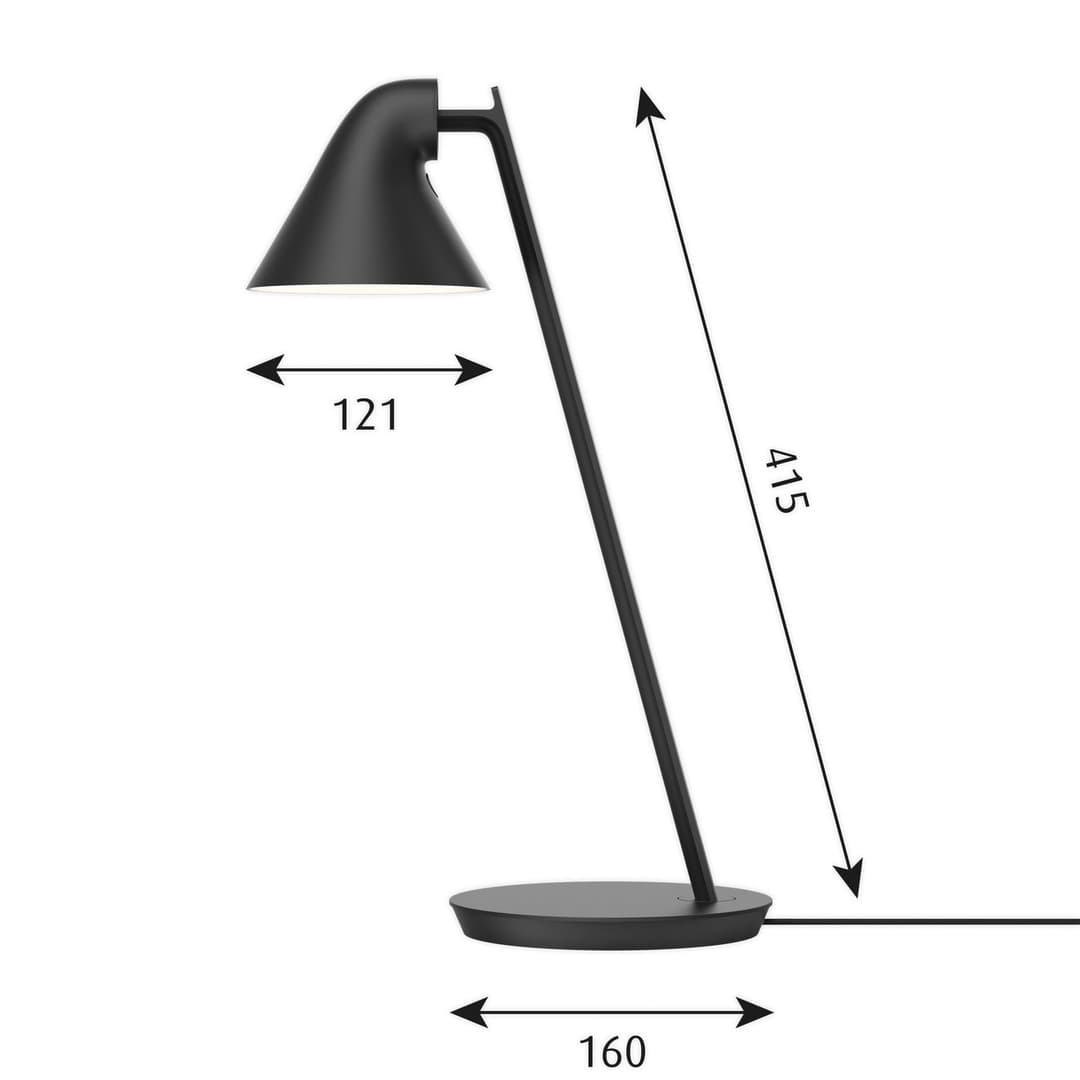 NJP Mini Tischleuchte Black - Louis Poulsen - Wohnzimmer - Design - Metall - Mit Schirm