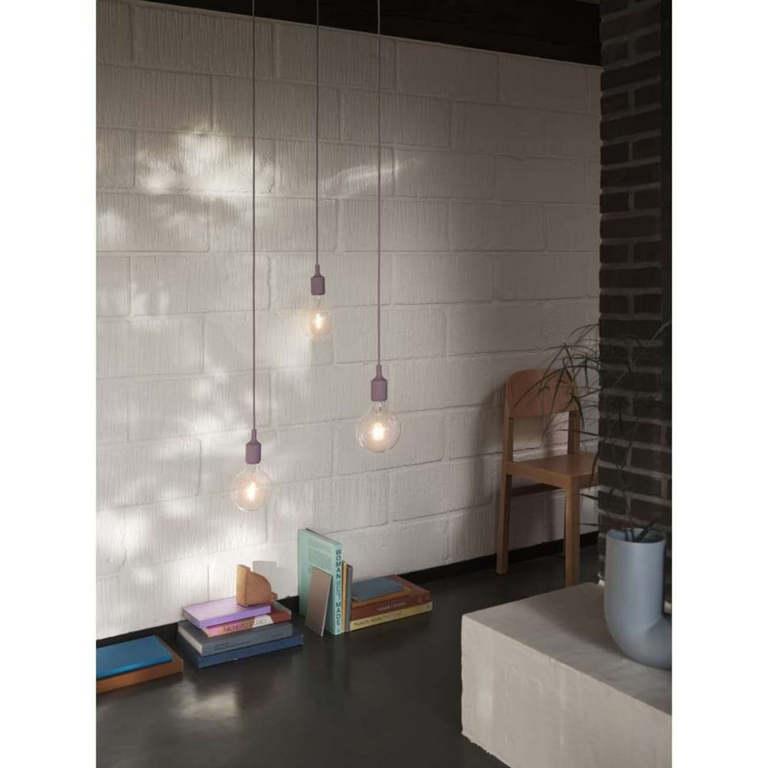 E27 Pendelleuhchte Dusty Lilac - Muuto - Schlafzimmer - Kunststoff