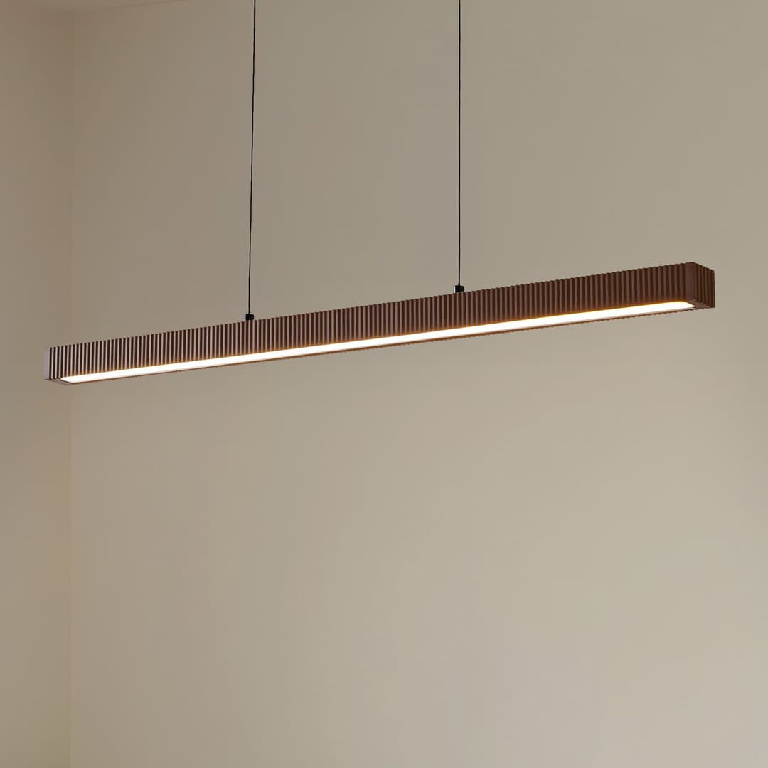 Emara LED-Hängeleuchte, Eiche, CCT, holz dunkel - Lucande - Esszimmer - Design - Balken