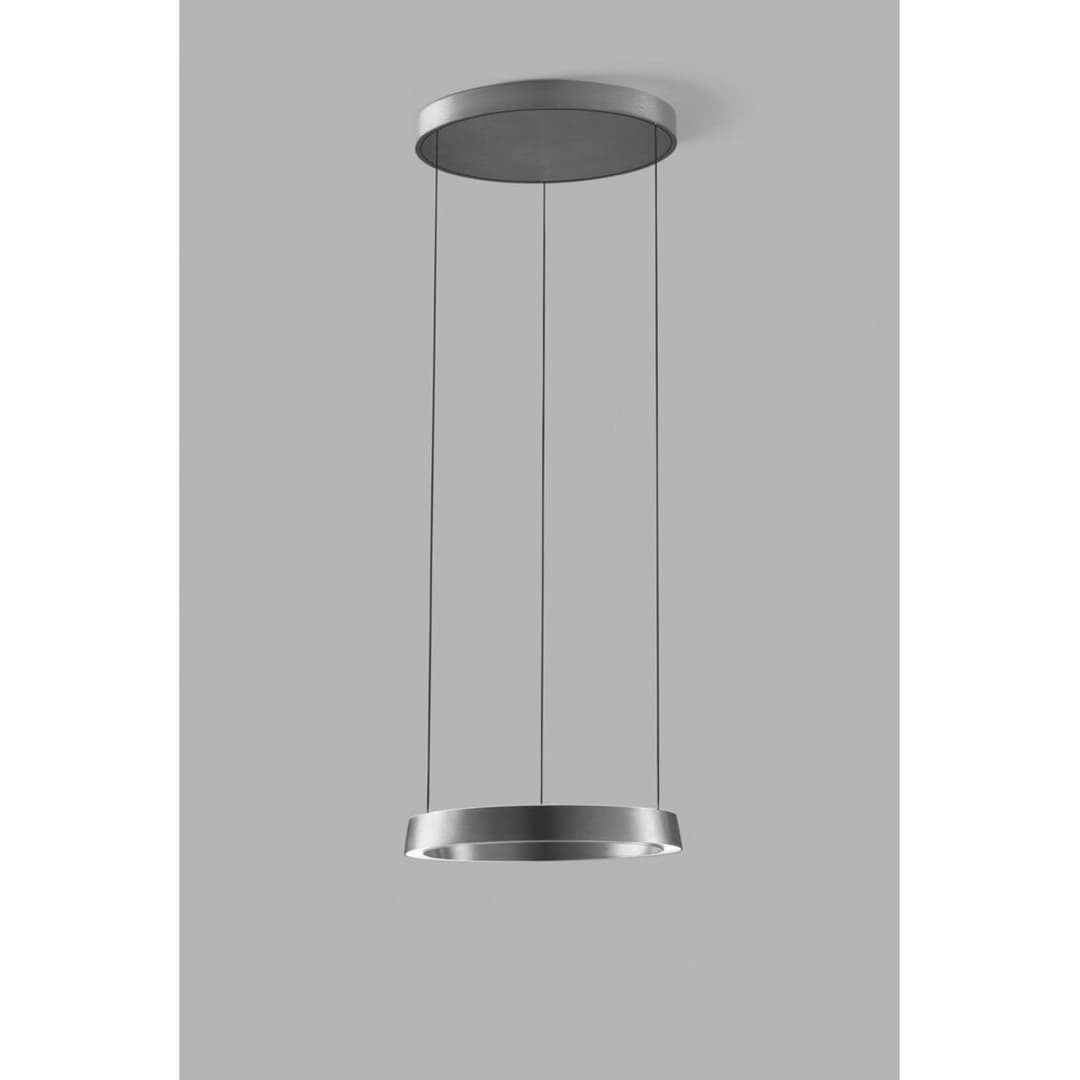 Edge Round Pendelleuchte Ø500 Titanium - LIGHT-POINT - Wohnzimmer - Design - Aluminium - Ring
