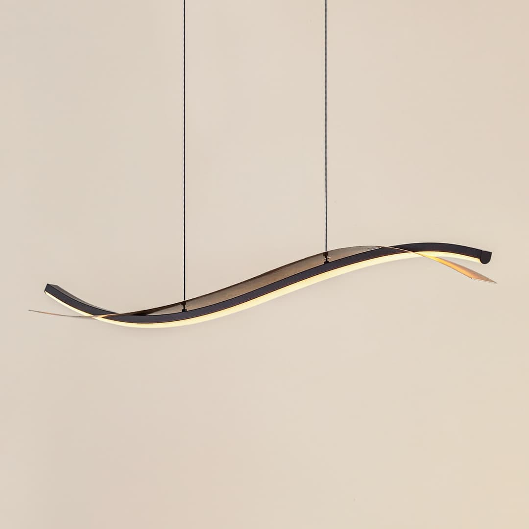 Alevia LED-Hängeleuchte, schwarz/gold, CCT - Lucande - Esszimmer - Design - Metall