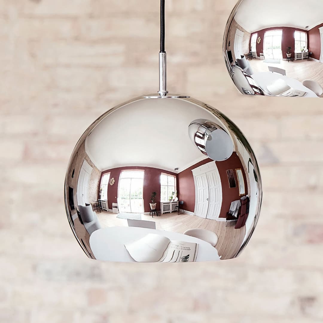 Ball Pendelleuchte Ø18 Glossy Chrome - Frandsen - Wohnzimmer - Design - Metall - Einflammig