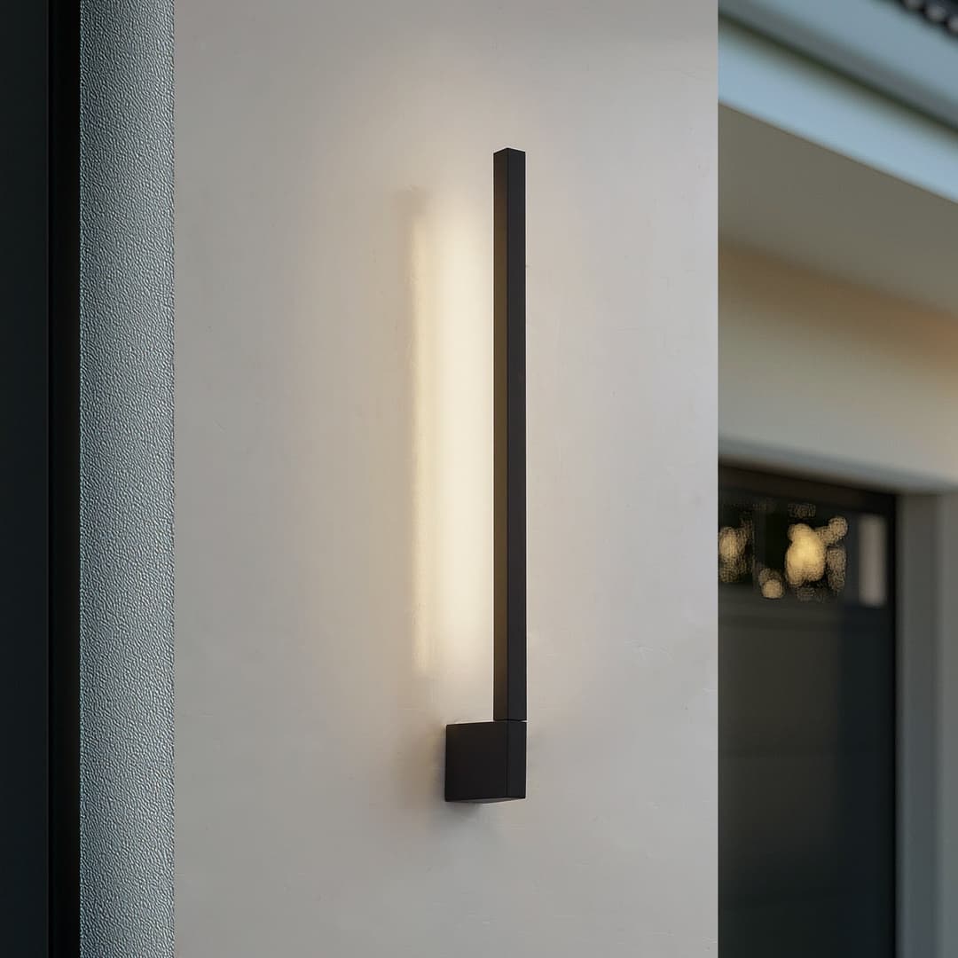 Neano LED-Wandleuchte, 60cm, schwarz, Metall, IP54 - Lindby - Balkon - Modern - Aluminium - Bündig