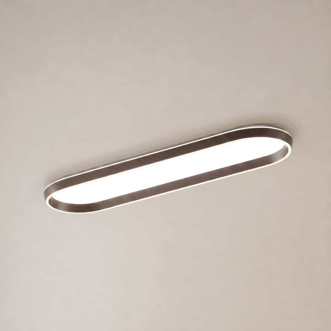 Rylan LED-Deckenleuchte, braun, 112 cm, CCT dimmbar - Lucande - Wohnzimmer - Modern - Metall - Eckig