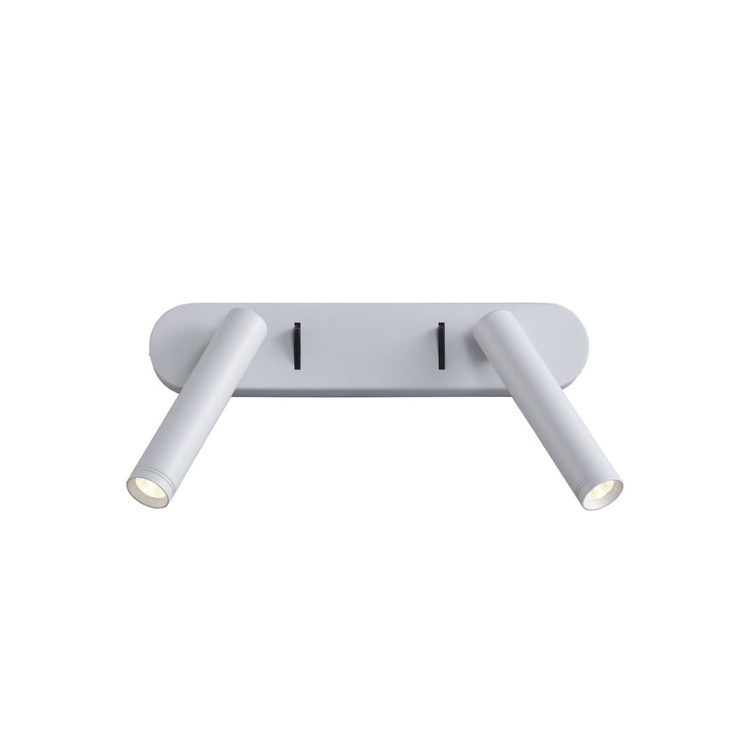 Point LED-Wandleuchte, weiß, Breite 25cm, 2-flg. - Antidark - Schlafzimmer - Modern - Metall - Mehrflammig