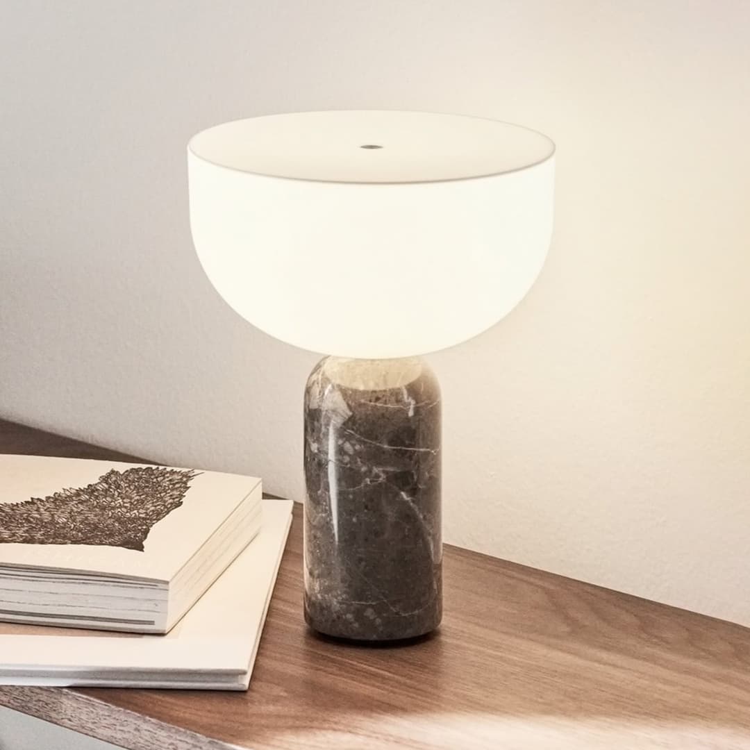 Kizu Portable Tischleuchte Grey - New Works - Wohnzimmer - Design - Marmor - Mit Schirm