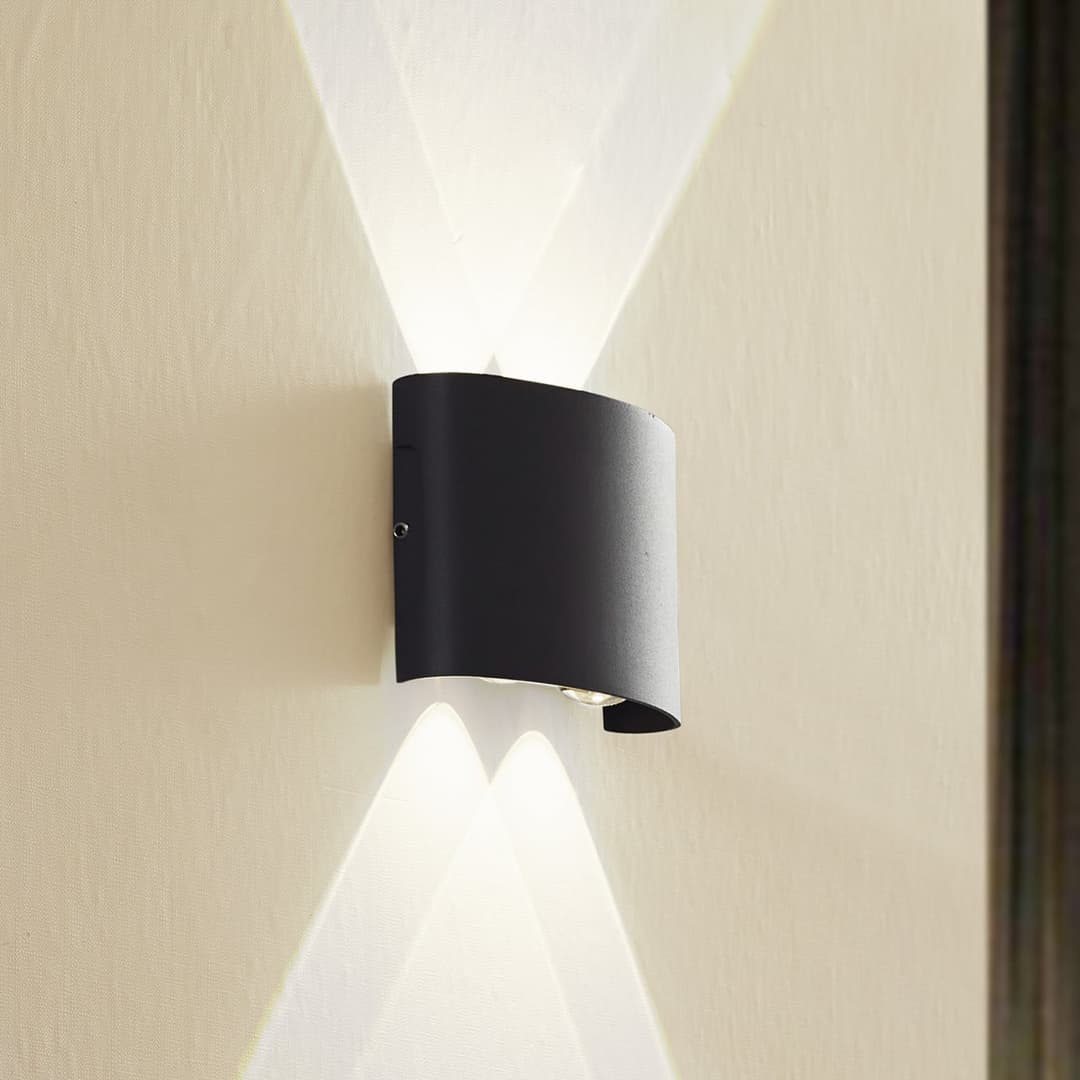 Ithan LED-Außenwandleuchte, 2-flg., anthrazit, 12cm - Lindby - Terrasse - Modern - Aluminium - Eckig