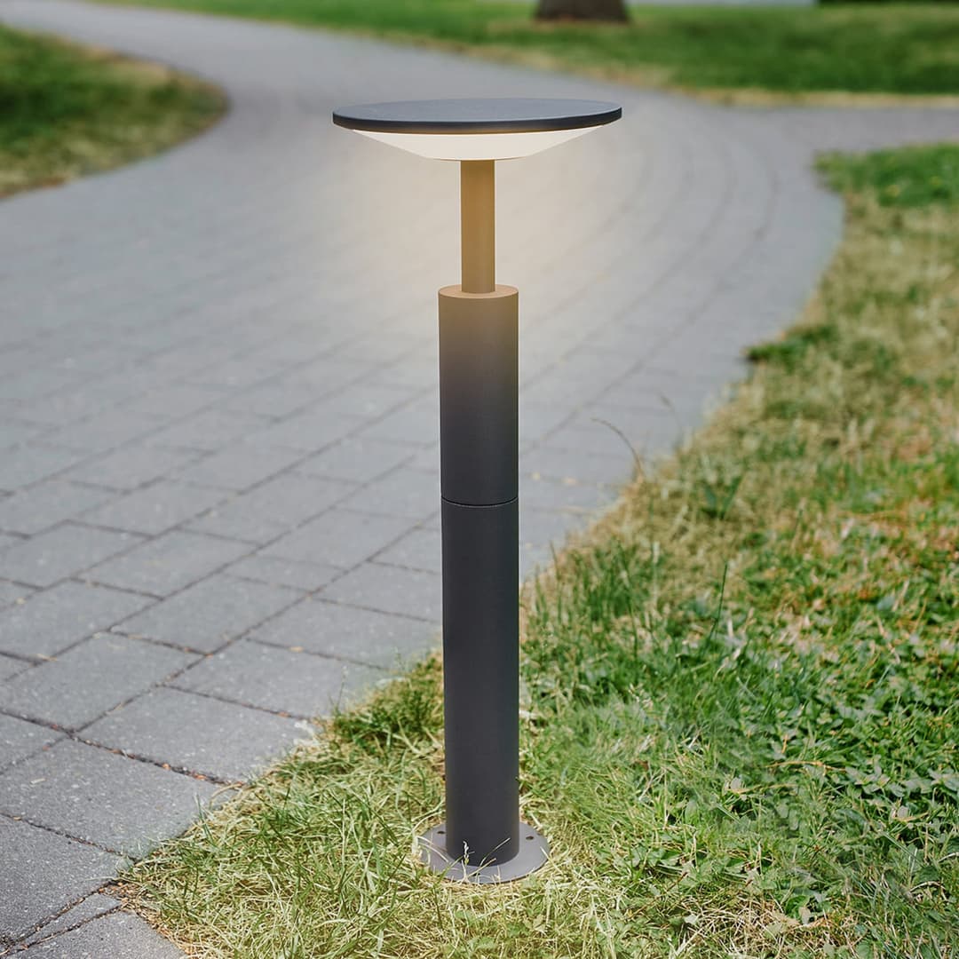 Fenia Außen Gartenleuchte H60 Anthracite/Opal - Lucande - Terrasse - Modern - Aluminium - Einflammig