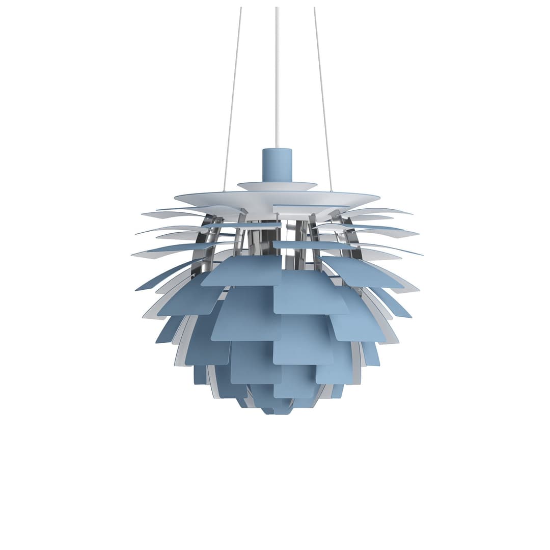 PH Artichoke Hängelampe, blau/chrom, Ø48 cm - Louis Poulsen - Wohnzimmer - Modern - Metall - Einflammig