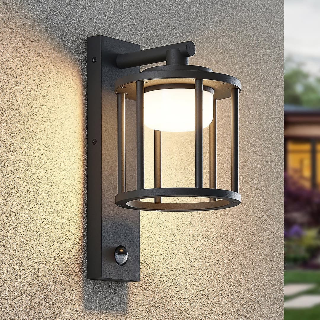 Berenike Außenwandleuchte w/Sensor Dark Grey - Lucande - Balkon - Modern - Aluminium - Einflammig