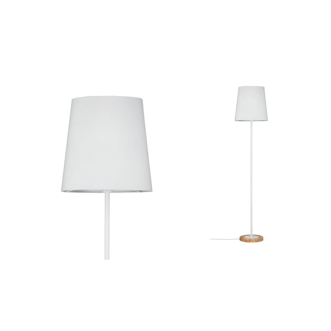 Stellan Stehleuchte Weiß/Holz - Paulmann - Wohnzimmer - Modern - Metall - Mit Schirm
