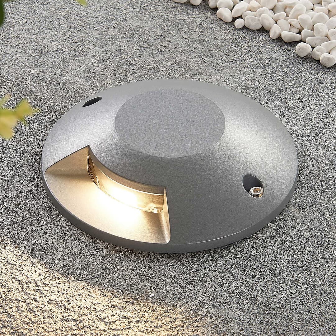 Jeffrey LED-Bodenstrahler Silber - Lucande - Modern - Metall