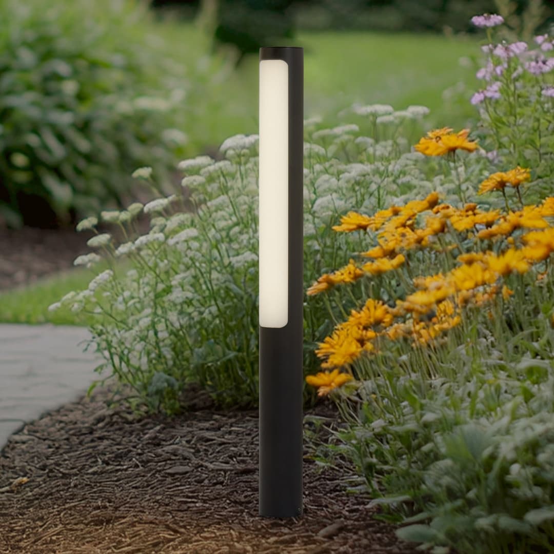 Tuberia LED Poller Dunkel Grau - Lucande - Terrasse - Modern - Aluminium - Einflammig