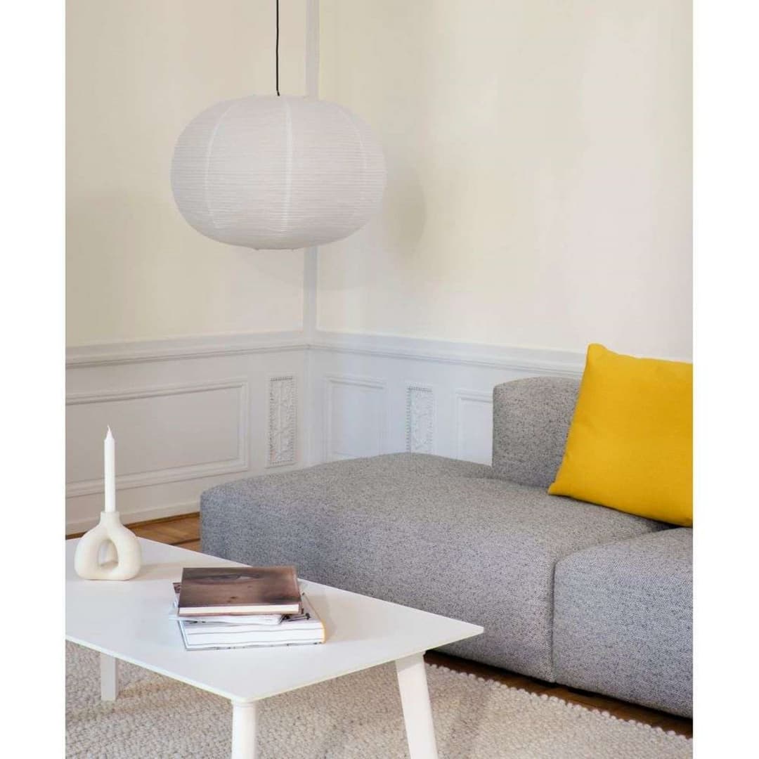 Paper Pendelleuchte Ellipse Classic White - HAY - Wohnzimmer - Papier / Karton