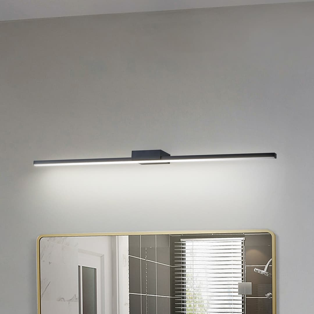 Kivana LED Wandleuchte L90 IP44 Schwarz - Lucande - Badezimmer - Modern - Aluminium - Eckig