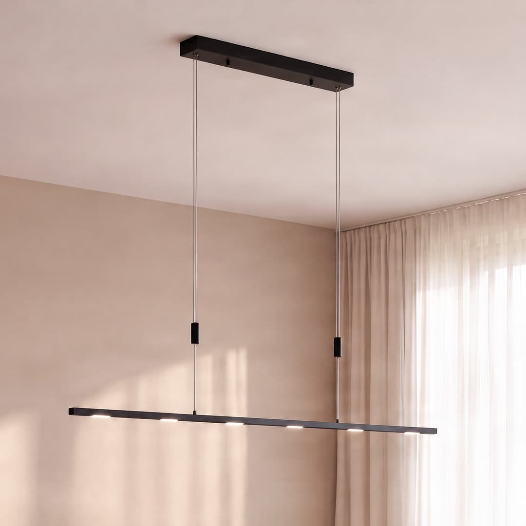 Stakato 6 LED Pendelleuchte L120 Black - Lucande - Wohnzimmer - Modern - Metall - Mehrflammig