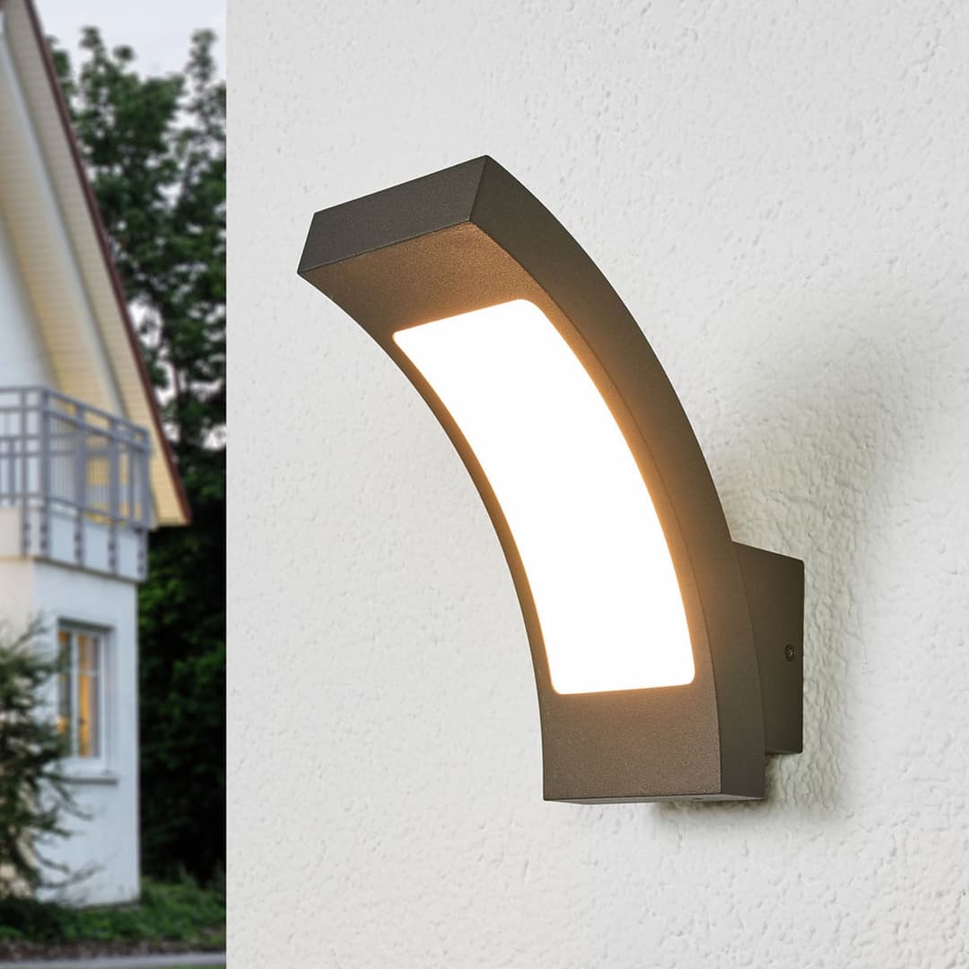Juvia LED Außenwandleuchte Graphite - Lucande - Modern - Metall - Einflammig