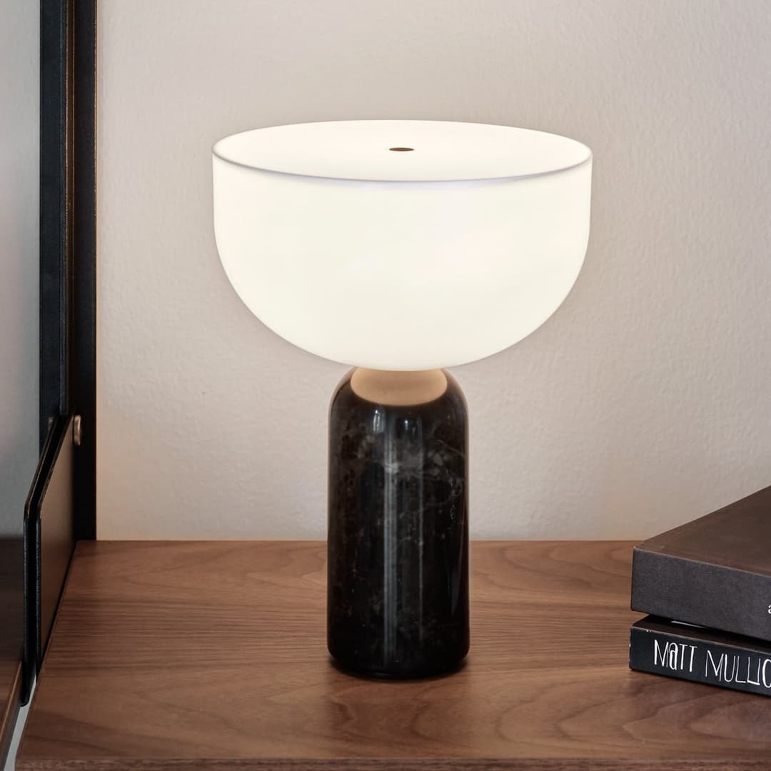 Kizu Portable Tischleuchte Black - New Works - Wohnzimmer - Design - Marmor - Mit Schirm