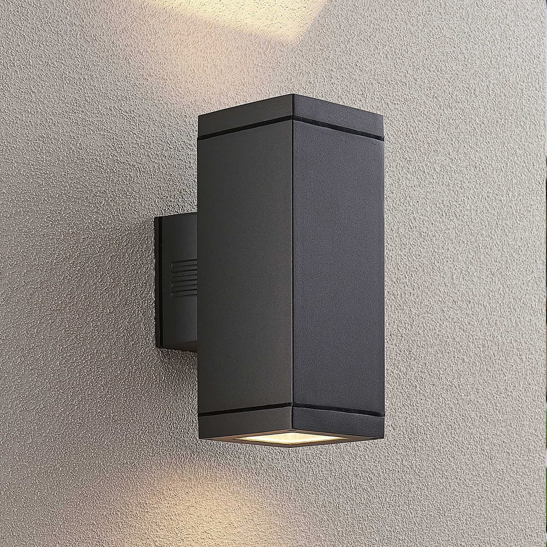 Stani Außenwandleuchte Dark Grey - Lucande - Modern - Metall - Mehrflammig