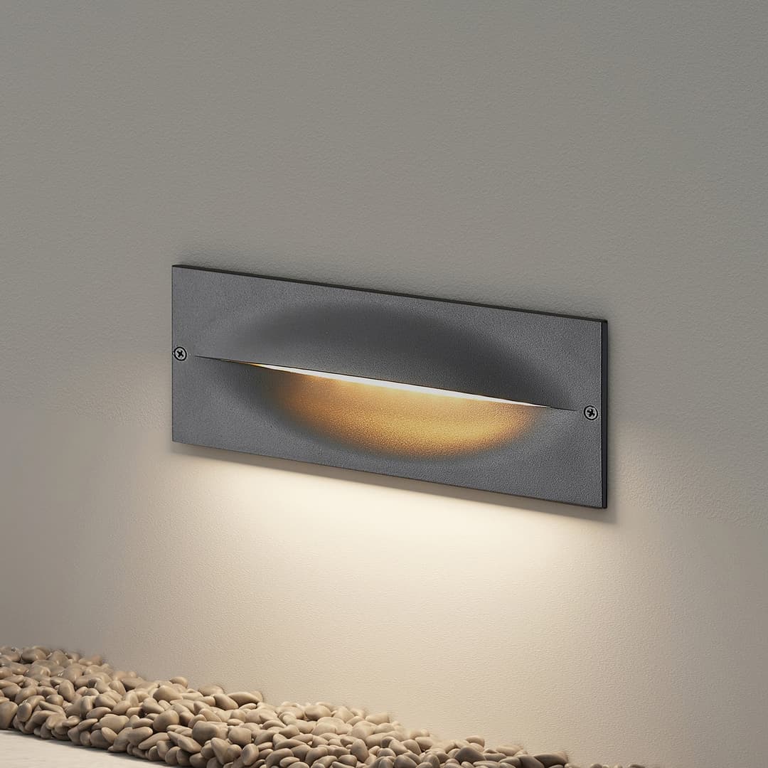 Zandro LED Indbygningsvæglampe Anthracite - Lucande - Terrasse - Modern - Metall - Eckig