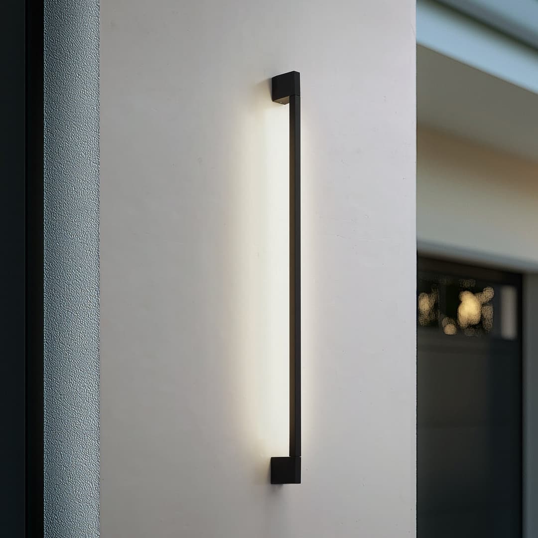 Neano LED-Wandleuchte, 120cm, schwarz, Metall, IP54 - Lindby - Balkon - Modern - Aluminium - Bündig