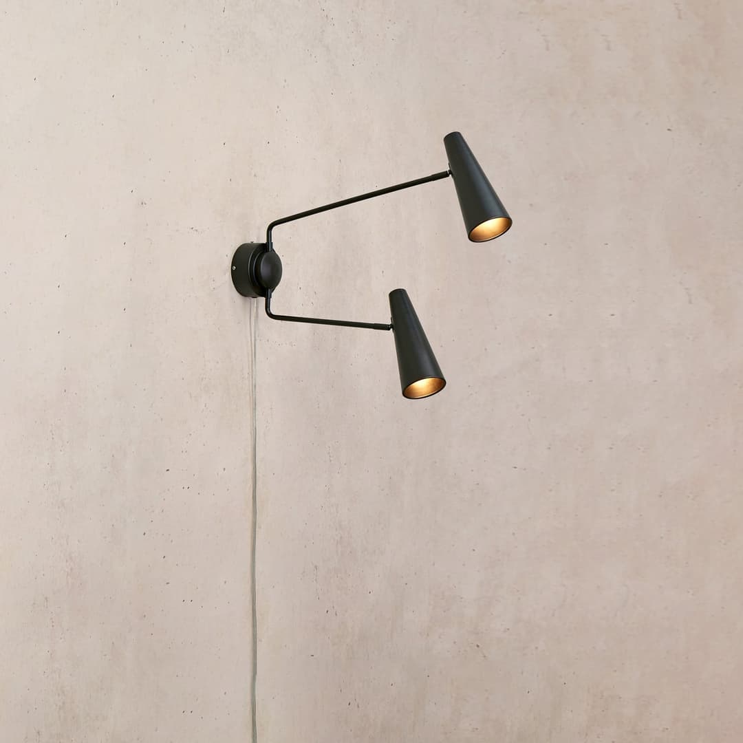 Peak 2 Wandleuchte Black - Markslöjd - Schlafzimmer - Metall - Mit Schirm