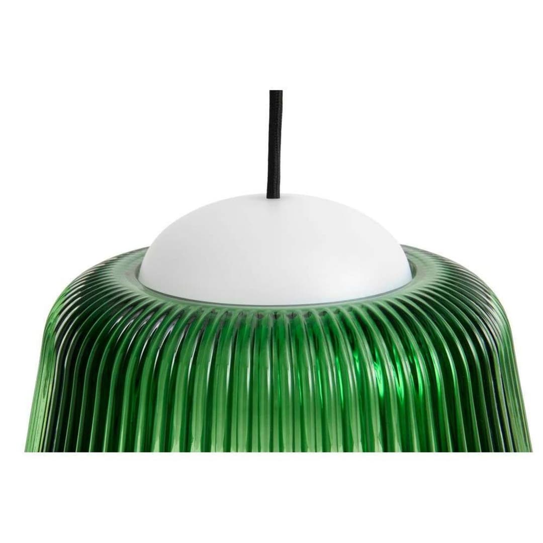 Brim Pendelleuchte Ø245 Bottle Green - Hay - Wohnzimmer - Glas