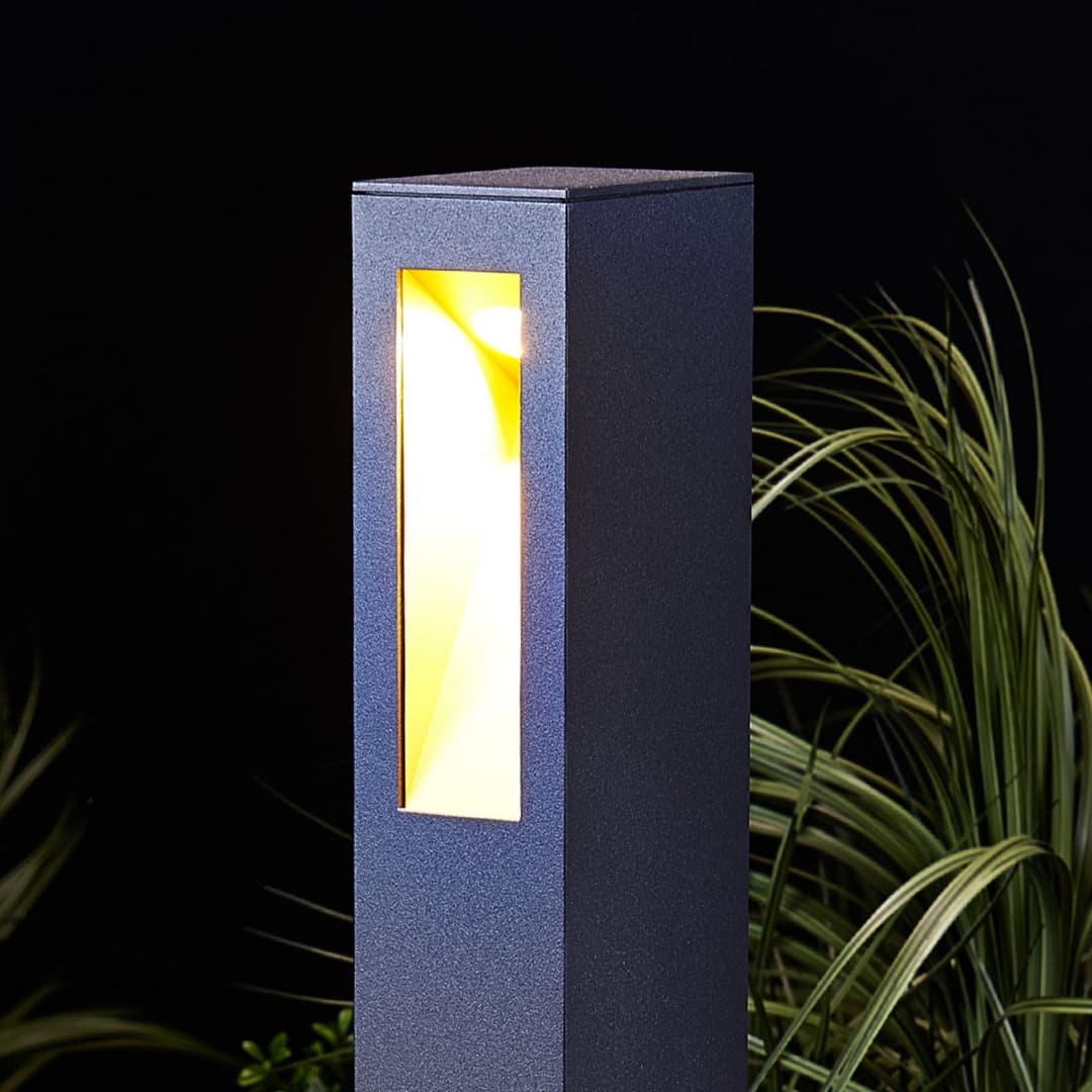 Jenke LED Gartenleuchte Graphite - Lucande - Terrasse - Modern - Metall - Einflammig