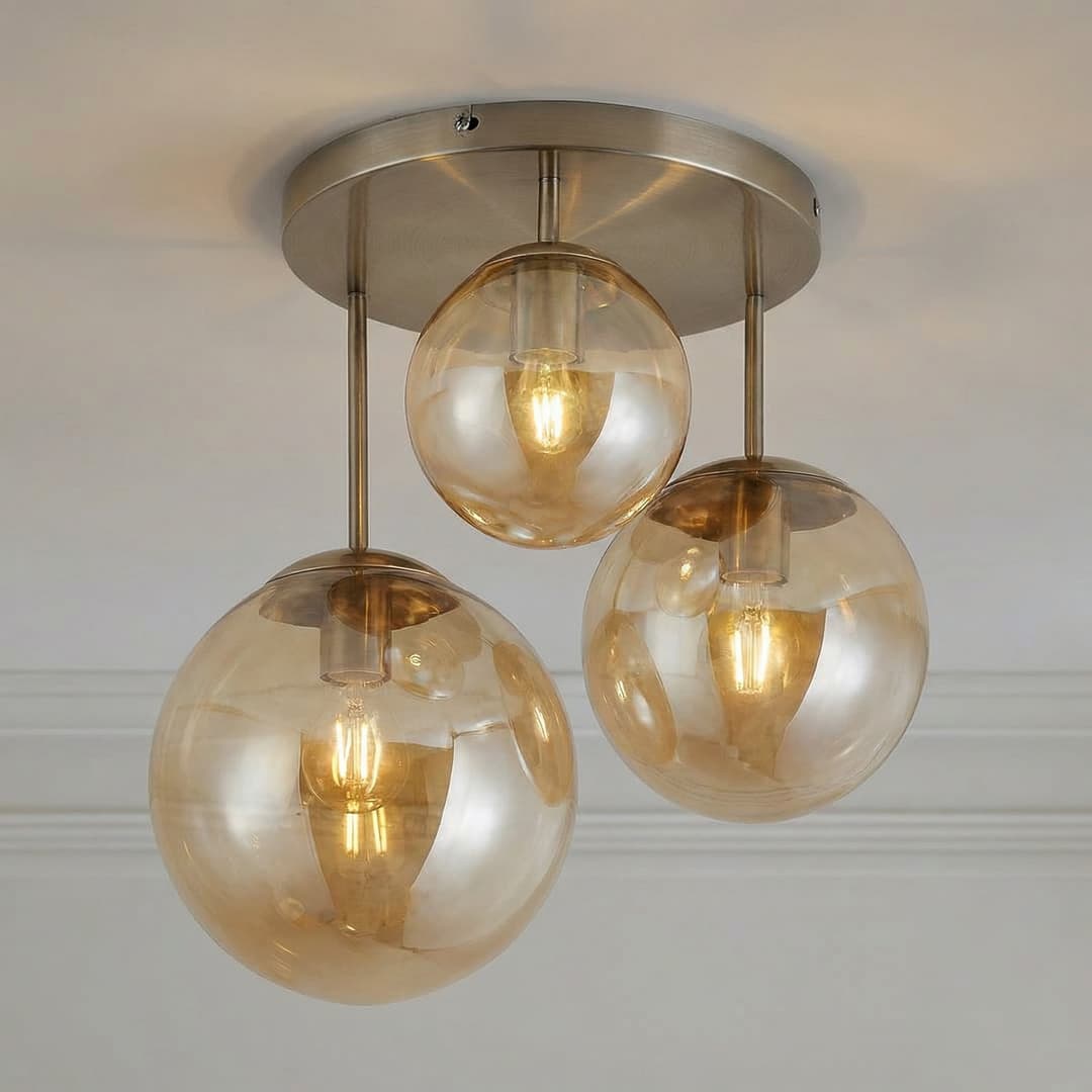 Teeja Cluster Deckenleuchte Amber - Lindby - Wohnzimmer - Modern - Glas - Mehrflammig