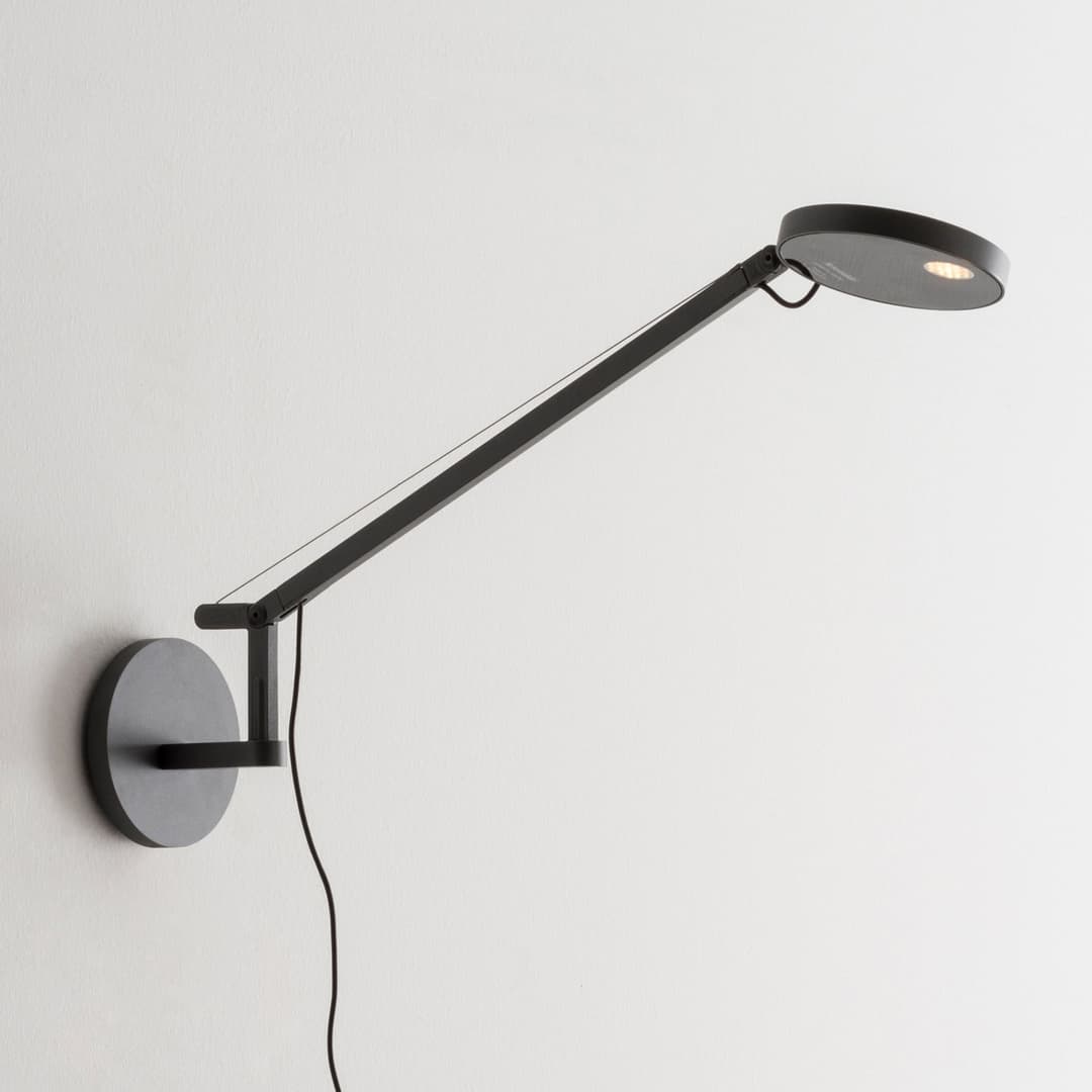 Demetra Micro LED-Wandleuchte, 2.700 K, grau - Artemide - Arbeitszimmer / Büro - Design - Metall - Einflammig