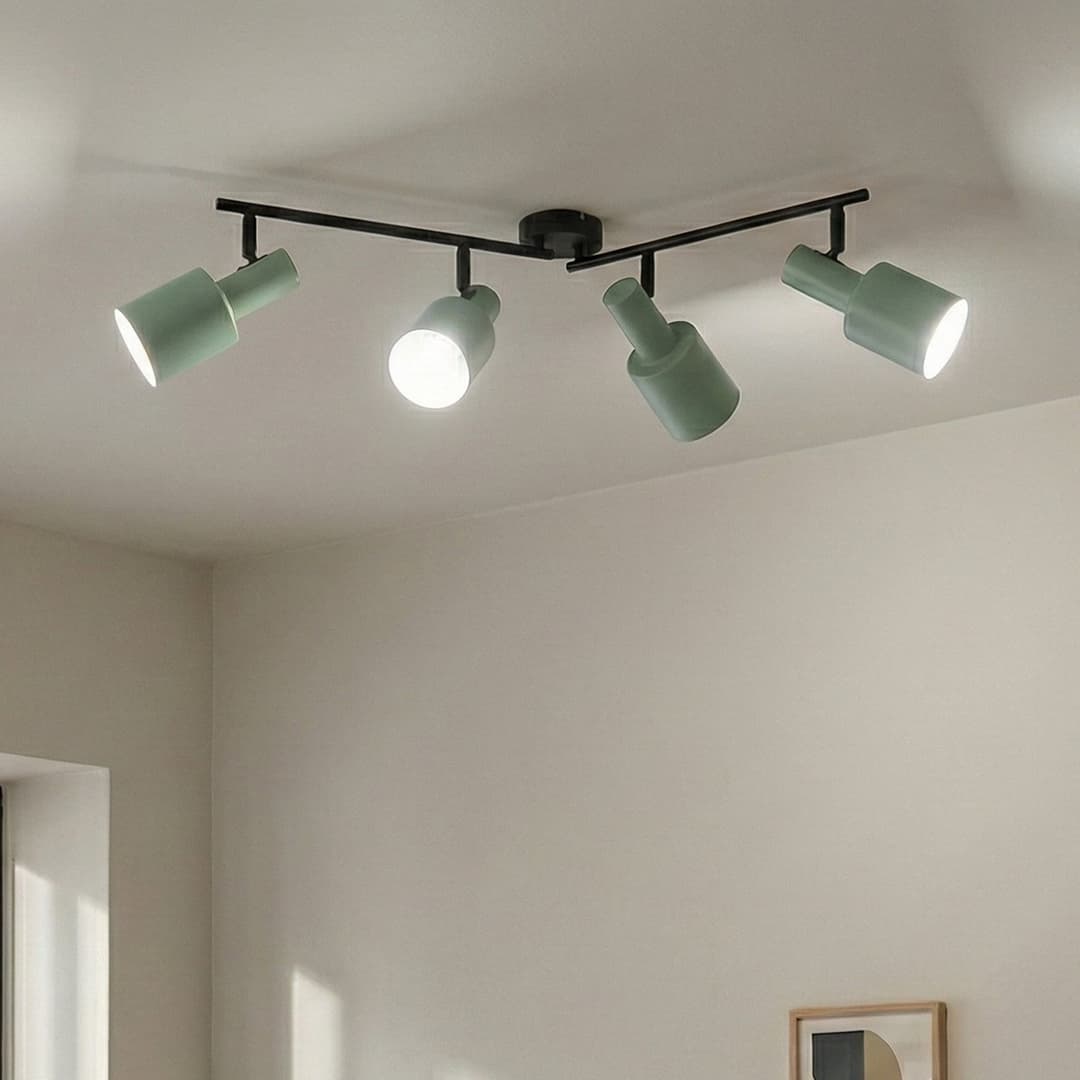 Ovelia 4 Deckenleuchte Green/Black - Lindby - Wohnzimmer - Modern - Metall - Mehrflammig