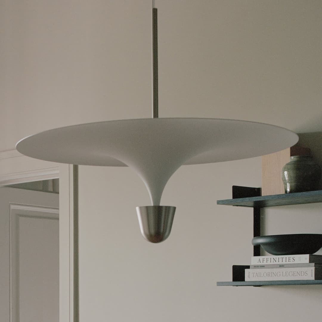 Kantarell LED-Pendelleuchte, Ø 60 cm, nickel - New Works - Esszimmer - Design - Metall - Einflammig