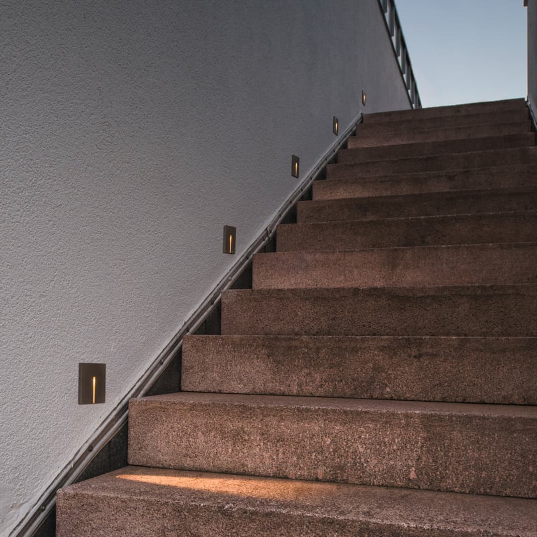Concreto LED-Wandeinbauleuchte, schmal, IP65, hellgrau - SLV - Modern - Beton - Eckig
