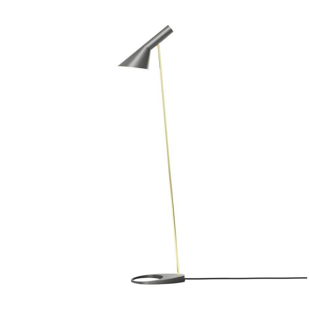 AJ Stehleuchte, messing/grau - Louis Poulsen - Wohnzimmer - Design - Metall - Einflammig
