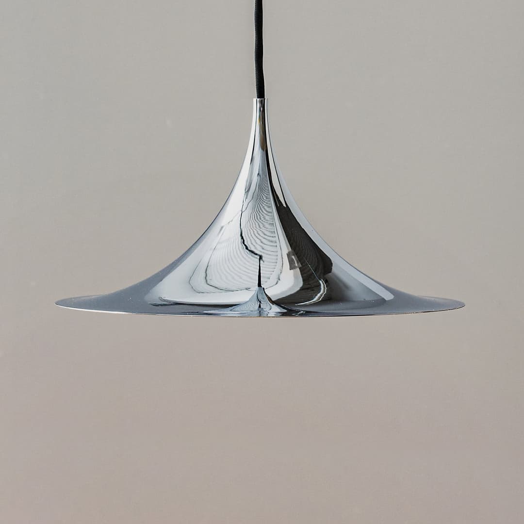 Semi Pendelleuchte Ø30 Chrom - GUBI - Wohnzimmer - Design - Metall - Einflammig