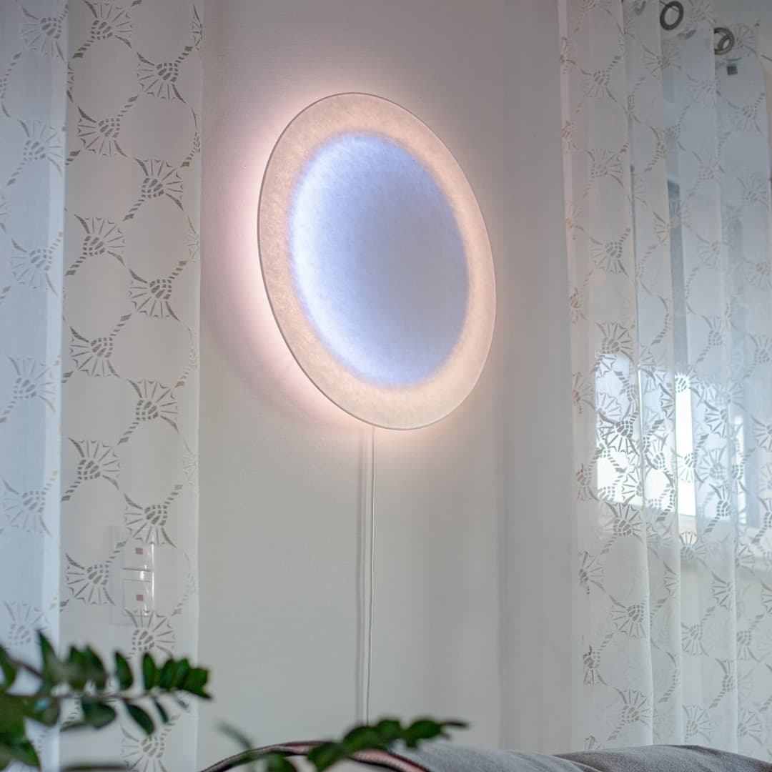 MOODMOON LED-Wandleuchte, RGBW, rund - Ingo Maurer - Wohnzimmer - Design - Papier / Karton