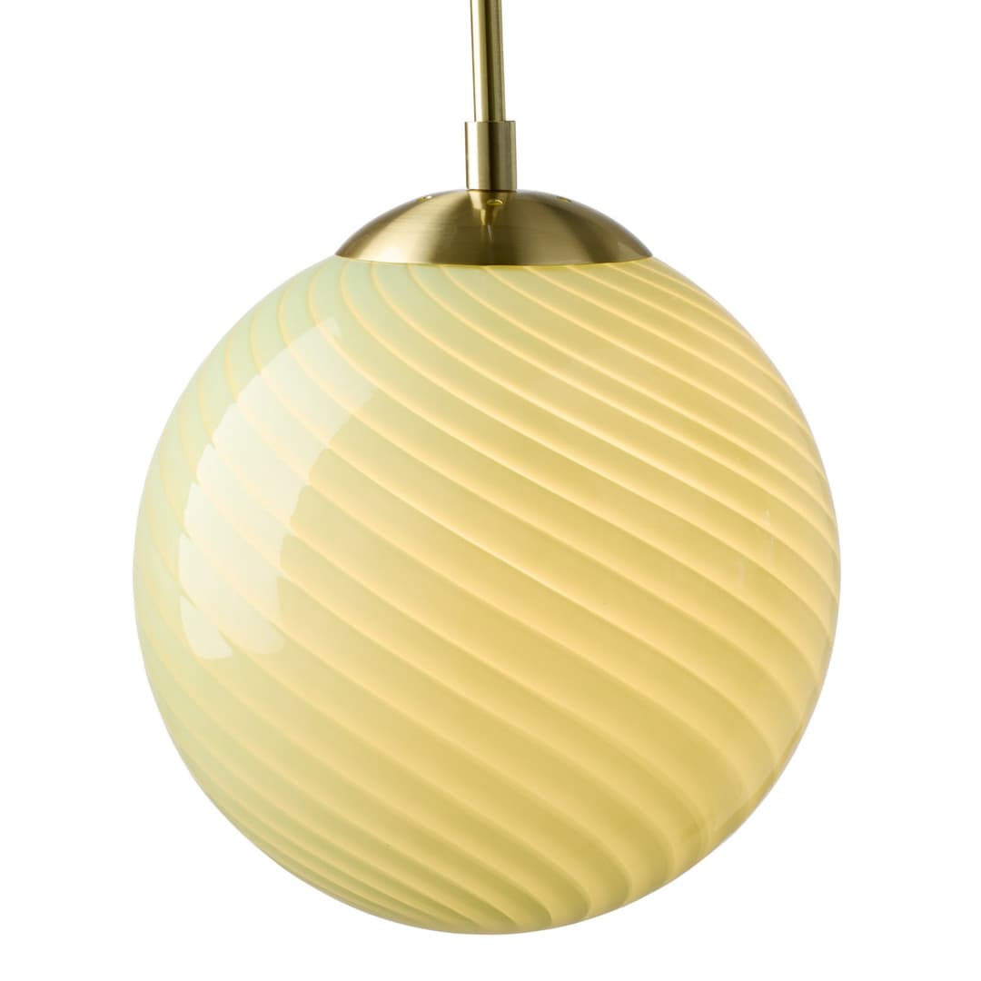 CANDY BALL Hängelampe, oliv/altmessing Ø 30 cm - Halo Design - Wohnzimmer - Glas - Einflammig