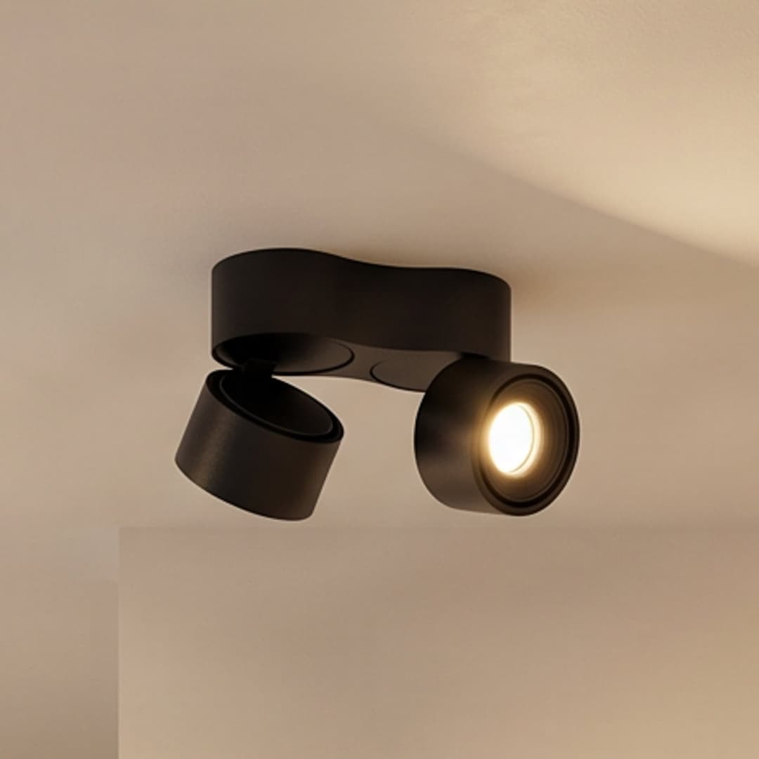 Rotari LED Aufgesetzter Spot 2x6,1W Schwarz - Arcchio - Wohnzimmer - Modern - Aluminium - Mehrflammig
