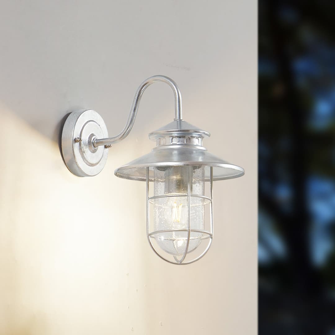 Naleta Außenwandleuchte, verzinkt, Stahl - Lindby - Terrasse - Industrielles Design - Metall - Einflammig