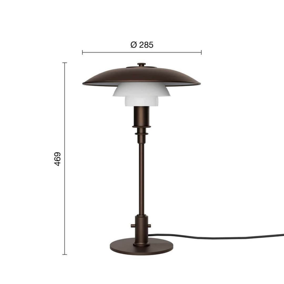 PH 3/2 Tischleuchte Aged Brass/Opal Glass - Louis Poulsen - Wohnzimmer