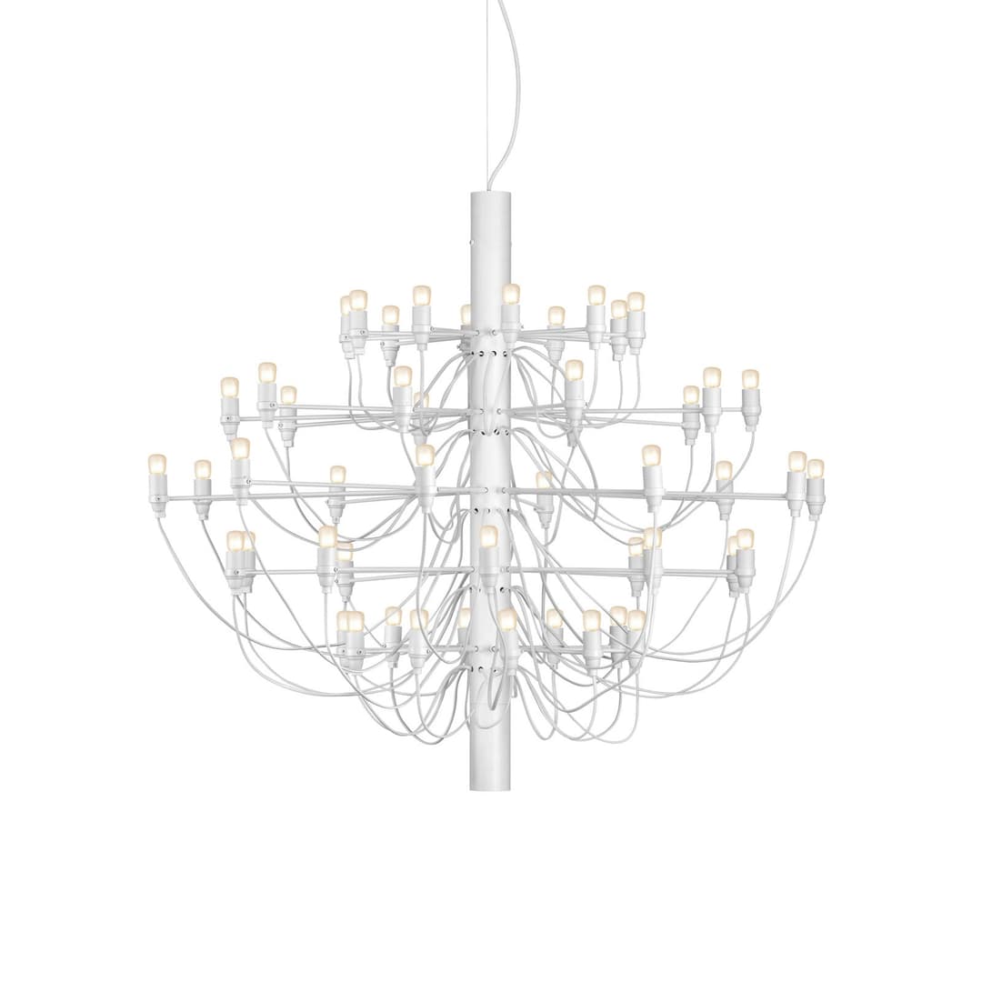 2097/50 C Pendelleuchte w/Frosted Bulbs Matte White - Flos - Wohnzimmer - Design - Metall - Mehrflammig